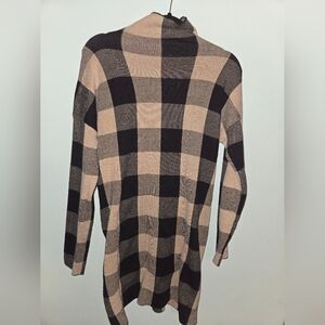 Plaid Turtleneck Sweater Dress